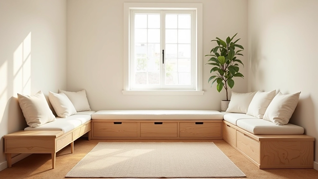 Sala pequena com móveis multifuncionais