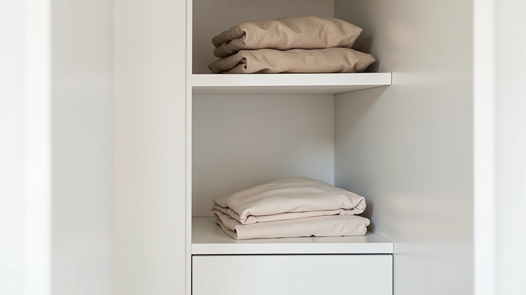 Armário de quarto compacto com gavetas organizadas e sistema de arrumação minimalista